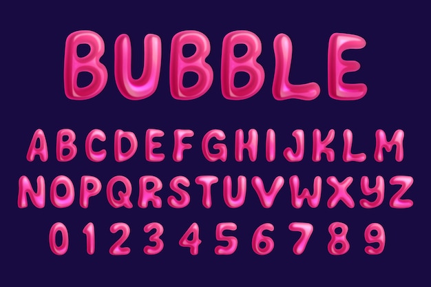 Freepik 泡泡字母矢量套装示例